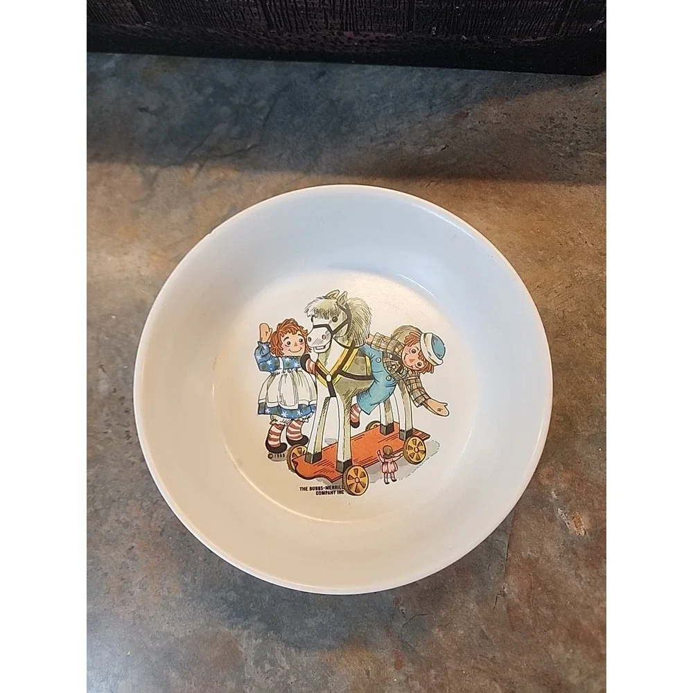 Vintage Oneida Deluxe Child's Bowl Raggedy Ann Andy Bobbs-Merrill Melamine
